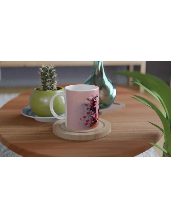 H Harfi Zarif Alfabe Kupa Bardak