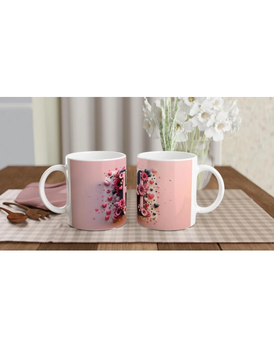 H Harfi Zarif Alfabe Kupa Bardak