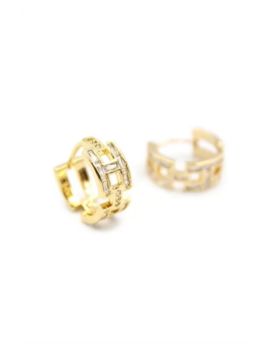 H Taşlı Küpe - Altın