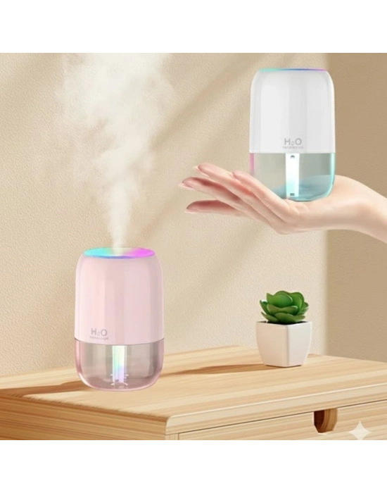 ® H2O Model Şeffaf Hazneli Hava Nemlendirici-Ultrasonik Soğuk Buhar Makinesi, LED Işıklı Masaüstü Oda Nemlendirici []