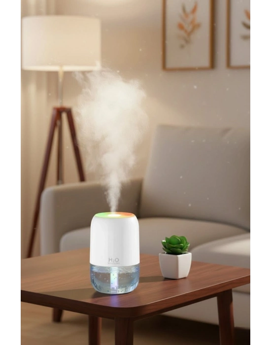 ® H2O Model Şeffaf Hazneli Hava Nemlendirici-Ultrasonik Soğuk Buhar Makinesi, LED Işıklı Masaüstü Oda Nemlendirici []