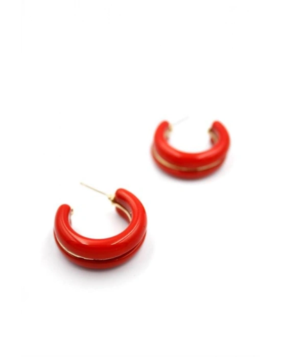 Halka Küpe - Kırmızı