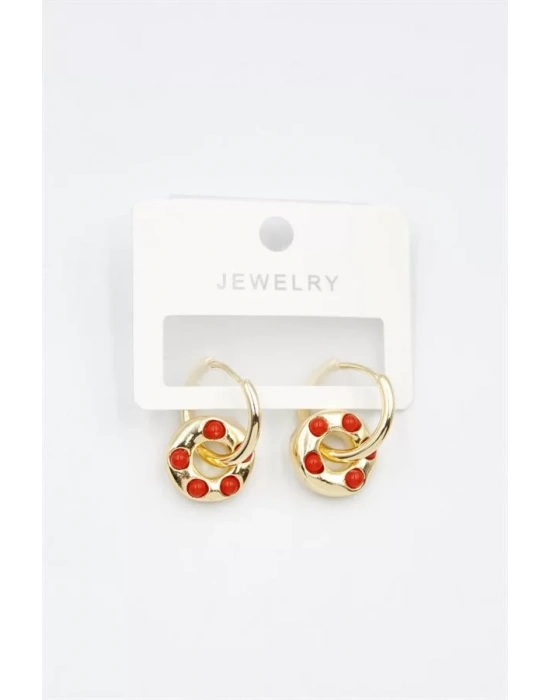 Halka Küpe - Kırmızı