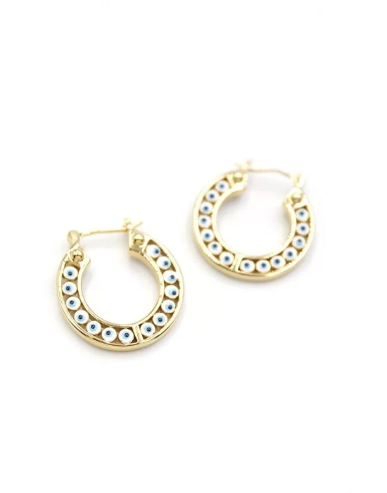 Halka Nazar Küpe - Altın