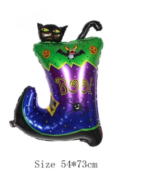 Halloween Çizmeli Kara Kedi Folyo Balon