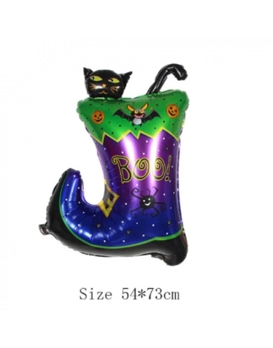 Halloween Çizmeli Kara Kedi Folyo Balon