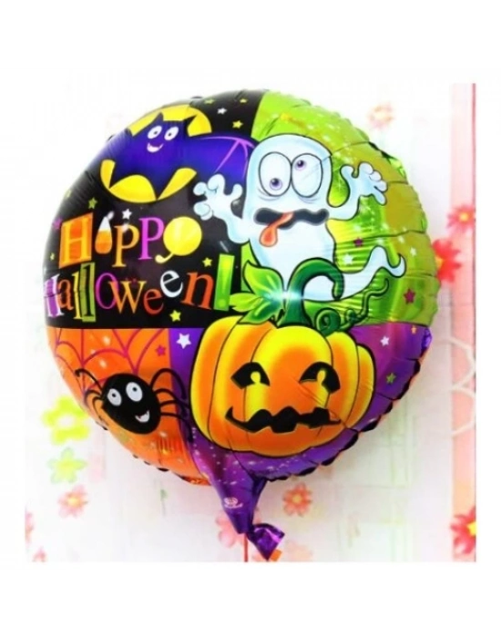 Halloween Örümcekli Kabaklı Folyo Balon 18 inç