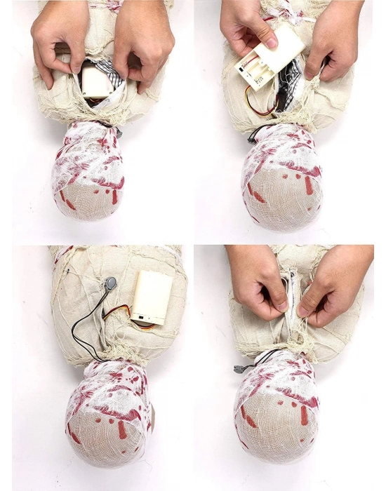 Halloween Sensörlü Işıklı Hareketli Mumya 25x75 cm