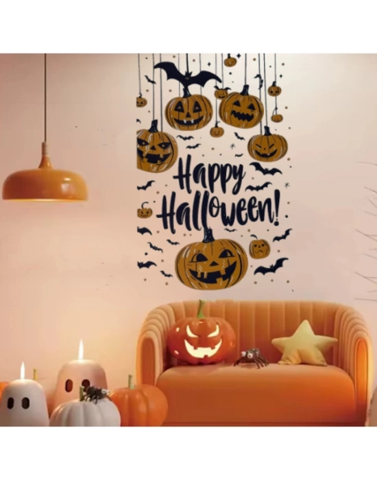 Halloween Temalı Balkabaklı Duvar Sticker Seti
