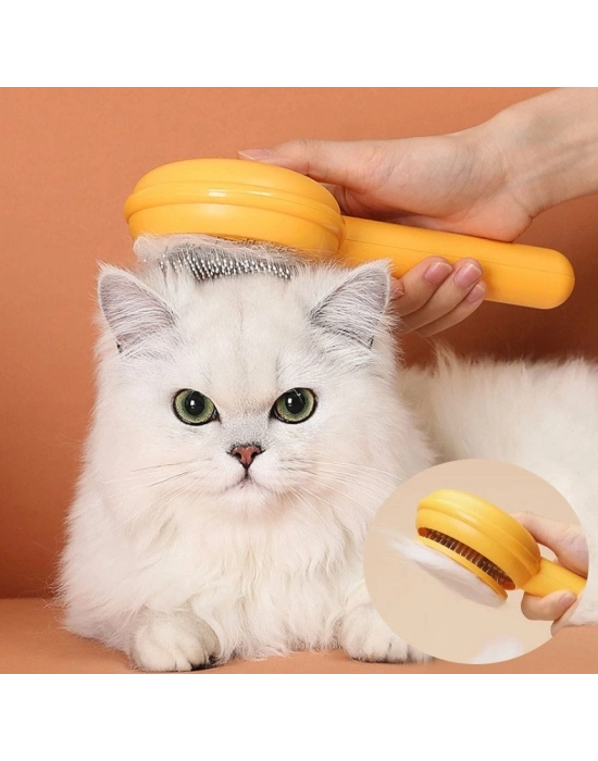 ® Hamburger Şekilli Otomatik Temizlenen Evcil Hayvan Fırçası