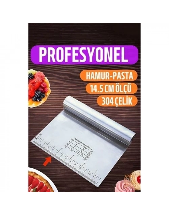Hamur Kesici Spatula Profesyonel 304 Paslanmaz Çelik