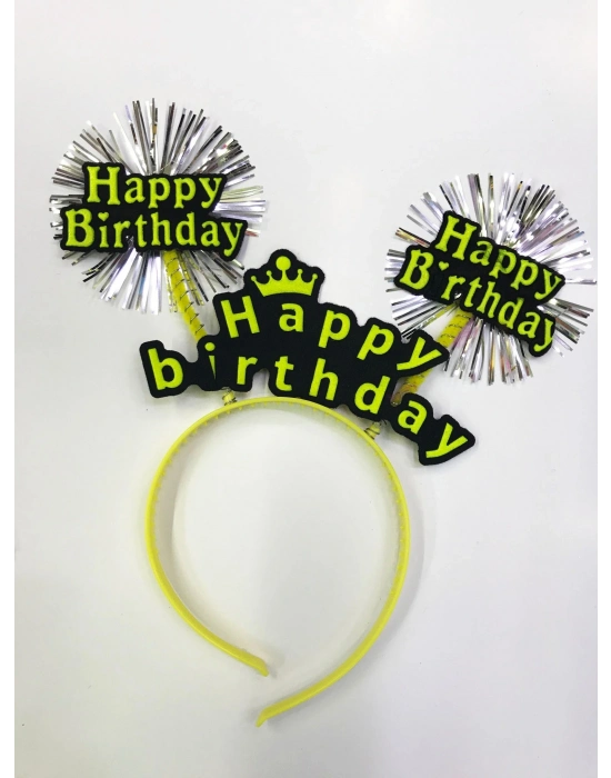 Happy Birthday Neon Renk Doğum Günü Tacı 12 Adet