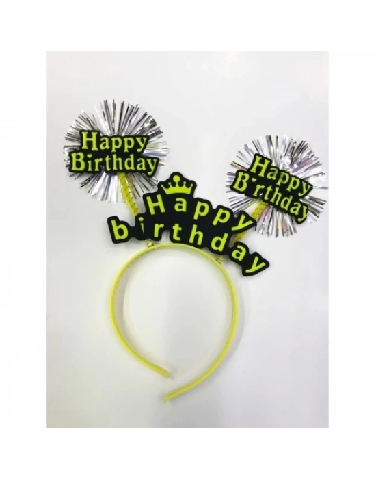 Happy Birthday Neon Renk Doğum Günü Tacı 12 Adet
