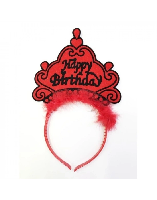 Happy Birthday Yazılı Neon Renk Taç 12 Adet