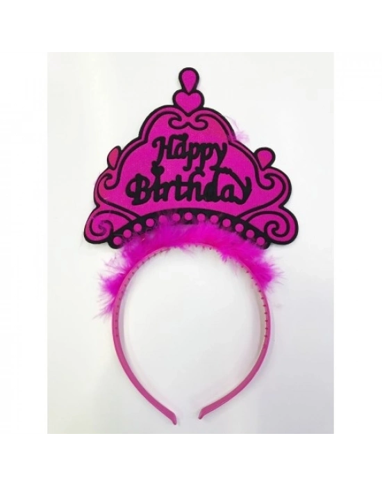 Happy Birthday Yazılı Neon Renk Taç 12 Adet