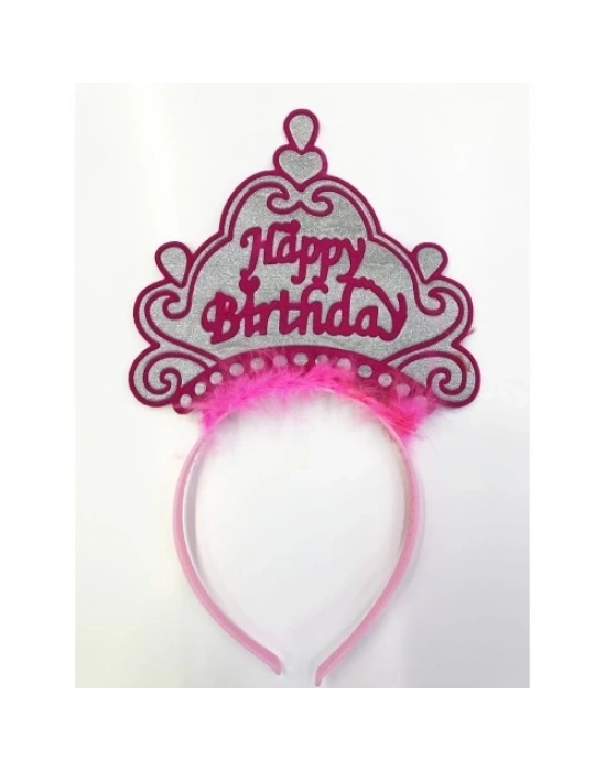 Happy Birthday Yazılı Neon Renk Taç 12 Adet