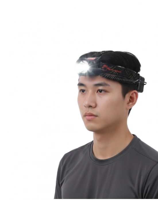 Hareket Sensörlü Şarj Edilebilir Kafa Lambası LCD Göstergeli