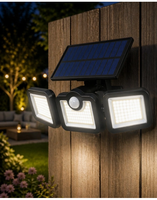 Hareket Sensörlü Solar Bahçe Lambası Güçlü LED Duvar Projektörü