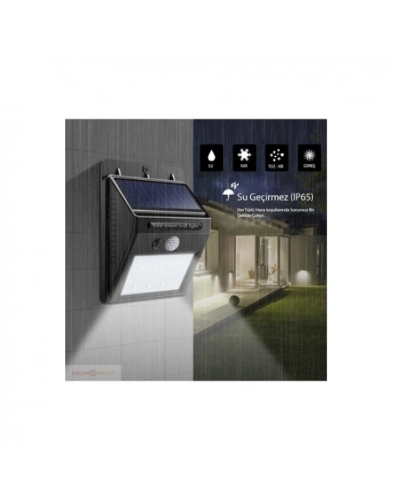 Hareket Sensörlü Solar Dış Mekan Lambası