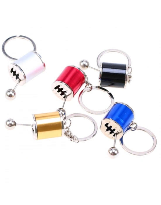 ®  Hareketli Araba Vites Anahtarlık Altı Hız Manuel Vites Dişli Shifter Topuzu Metal Anahtarlık