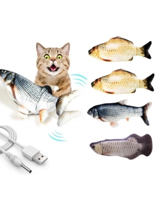Hareketli Balık Kedi Oyuncağı Şarjlı