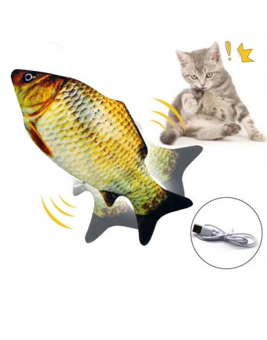 Hareketli Balık Kedi Oyuncağı Şarjlı