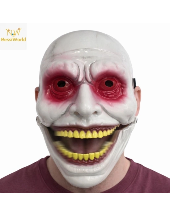 Hareketli Çene Mekanizmalı Korku Maskesi Kırmızı