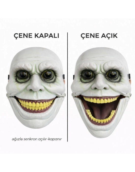 Hareketli Çene Mekanizmalı Korku Maskesi Yeşil