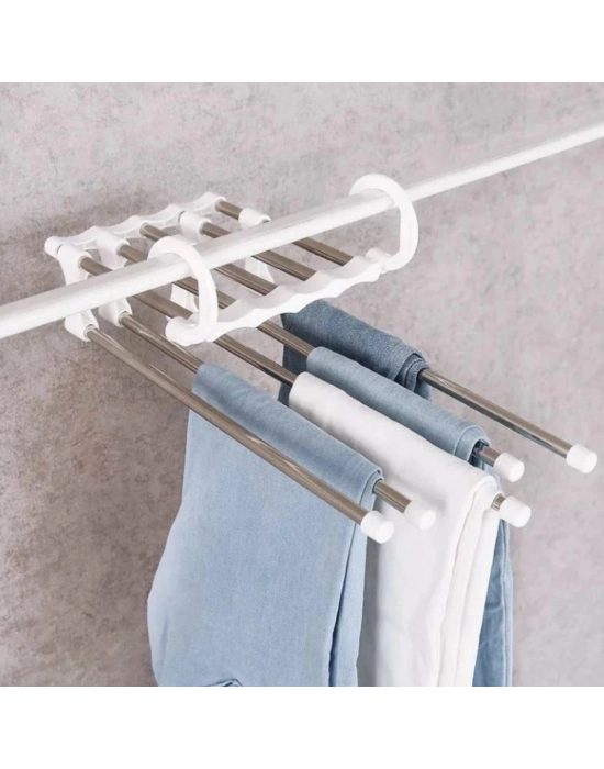 ®   Hareketli Dolap İçi Pantolon Kravat Şal Askı Sistemi Düzenleyici Katmanlı Askılık Organizer