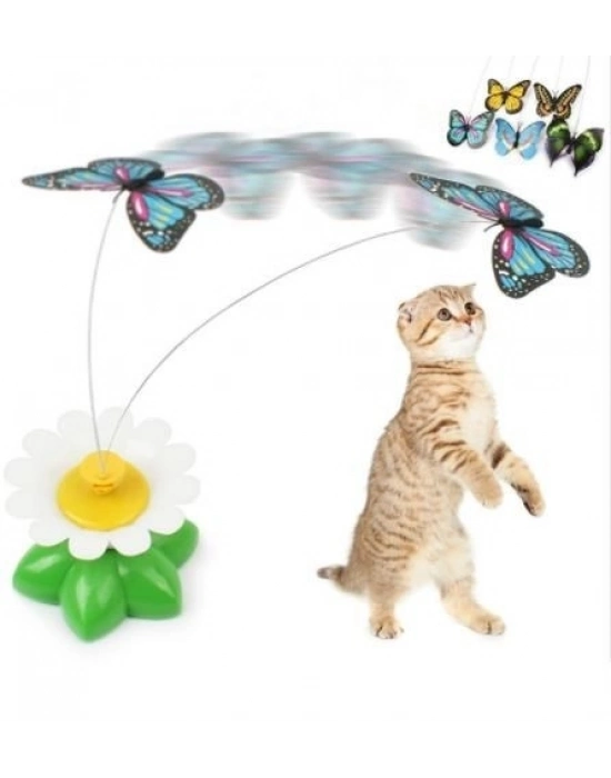 ®  Hareketli Dönen Kelebek - Kedi Oyuncağı ( Pille Çalışır)