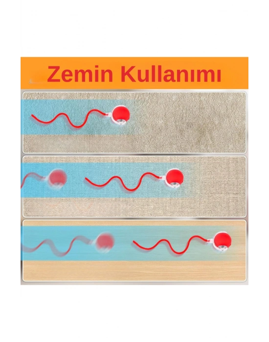 Hareketli Şarjlı Işıklı 360 Derece Dönen Akıllı Oyun Topu Kuyruklu İnteraktif Kedi Köpek Oyun Topu