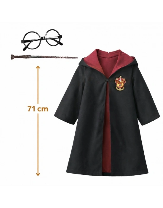 Harry Potter Çocuk Bebek Kostüm Seti – Asa Gözlük Pelerin 71 cm (2-4 Yaş)