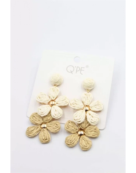 Hasır Çiçek Küpe - ÇOK RENKLİ