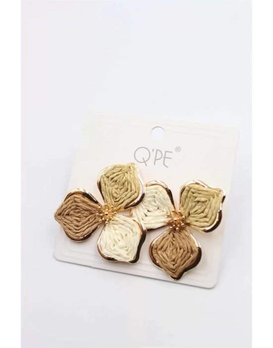 Hasır Çiçek Küpe - ÇOK RENKLİ