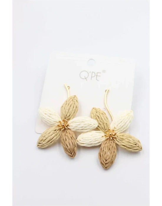 Hasır Çiçek Küpe - ÇOK RENKLİ