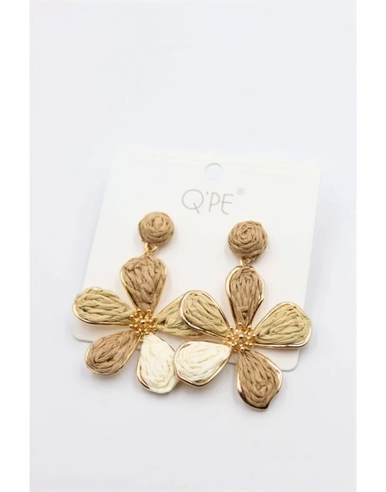 Hasır Çiçek Küpe - ÇOK RENKLİ