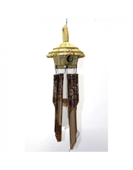 Hasır Kuş Yuvalı Bambu Çan 50 cm