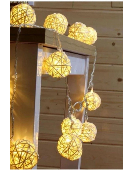 Hasır Toplar Led Işık 2 Metre Gün Işığı Dekor Lambası