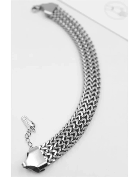 Hasır Zincir Bileklik - Gümüş