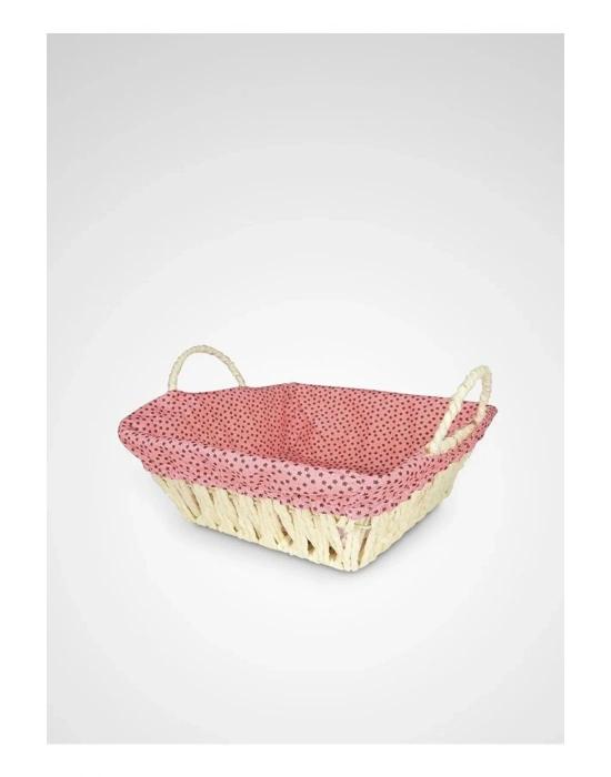 Hasırlı Bezli Ekmek Sepeti Dikdörtgen Renkli Royaleks-8822