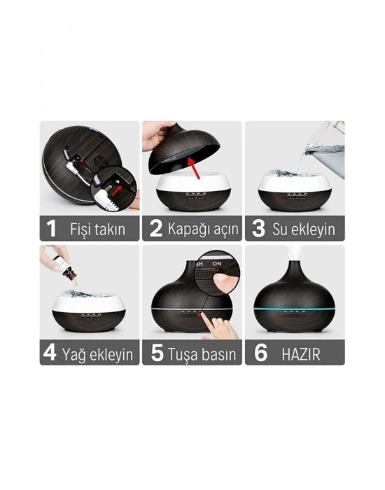 ® Hava Nemlendirici Buhar Makinesi Ve Aroma Oda Nemlendiricisi Terapi Cihazı Difizör
