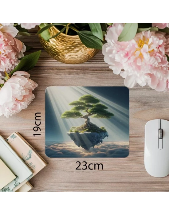 Havada Asılı Bonsai Temalı Mousepad - 19x23 cm 2 mm Dikdörtgen İthal Baskılı Mouse Pad