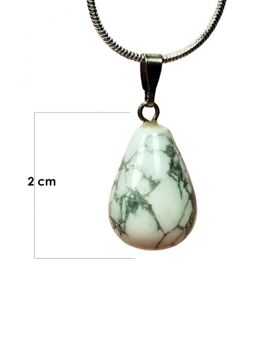 Havlit Doğal Taşı Zincirli El Yapımı Kolye Uç: 2 cm Zincir: 20 cm Kutulu