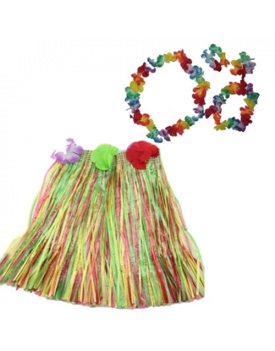 Hawaii  Kolye Etek Taç ve Bileklik Seti