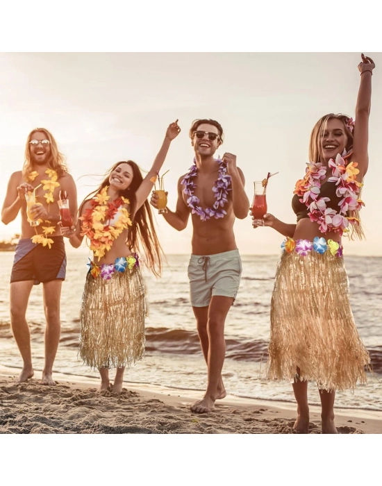 Hawaii Tarzı Hula Eteği – 60 Cm Hasır Naturel Etek