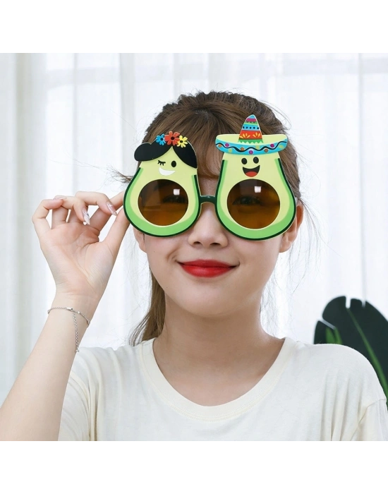Hawaii Temalı Avokado Gözlük – Kostüm & Parti Gözlüğü