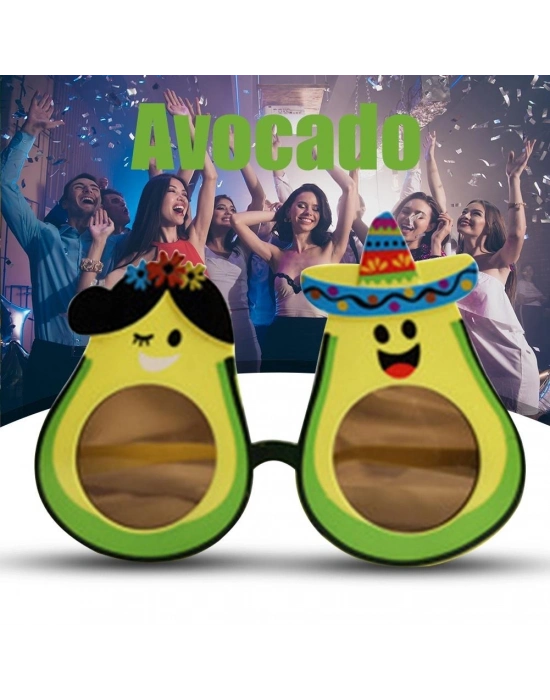 Hawaii Temalı Avokado Gözlük – Kostüm & Parti Gözlüğü
