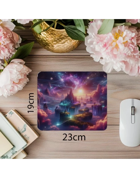 Hayal Gücünü Yansıtan Uzay Mousepad - 19x23 cm 2 mm Dikdörtgen İthal Baskılı Mouse Pad