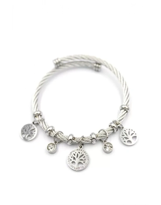 Hayat Ağacı Charm Bilezik - Gümüş