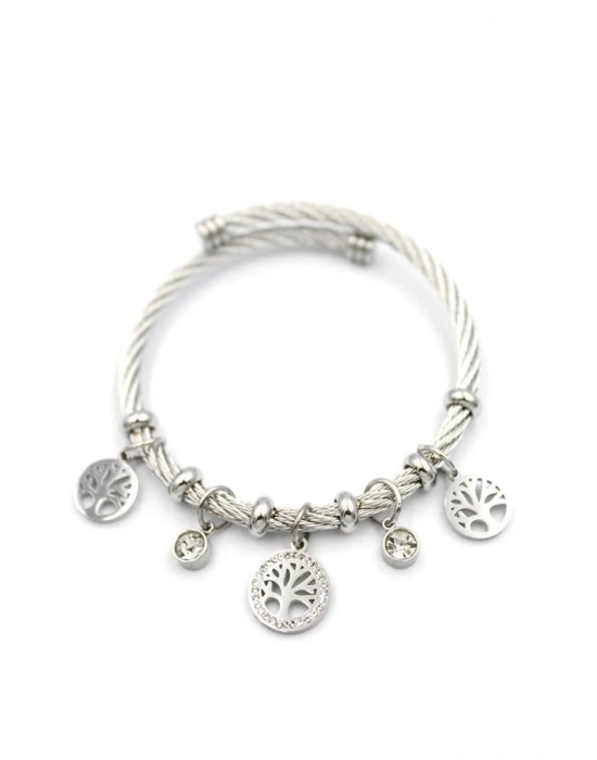 Hayat Ağacı Charm Bilezik - Gümüş